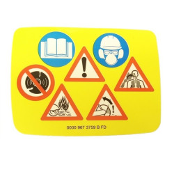 Pictogramme avertissement d'origine Stihl référence 0000 967 3759