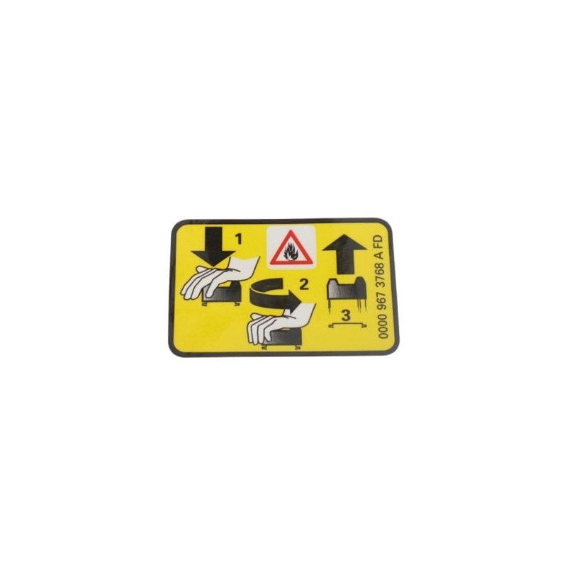 Pictogramme d'avertissement d'origine Stihl référence 0000 967 7238