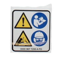 Pictogramme avertissement ms d'origine Stihl référence 0000 967 7250