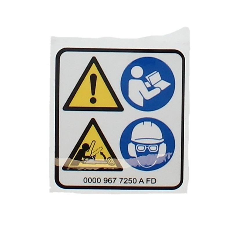 Pictogramme avertissement ms d'origine Stihl référence 0000 967 7250