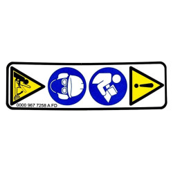 Pictogramme avertissement d'origine Stihl référence 0000 967 7258