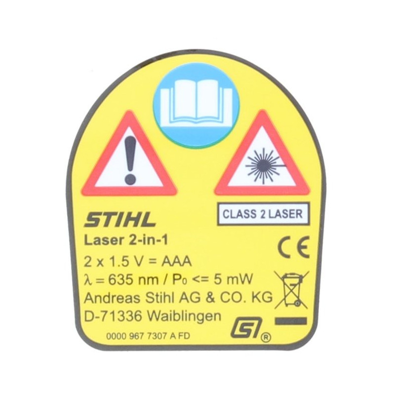 Pictogramme avertissement d'origine Stihl référence 0000 967 7307