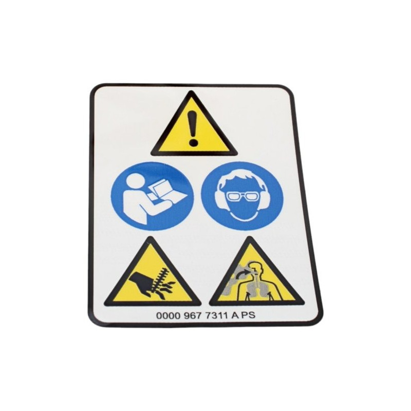 Pictogramme d'avertissement d'origine Stihl référence 0000 967 7311