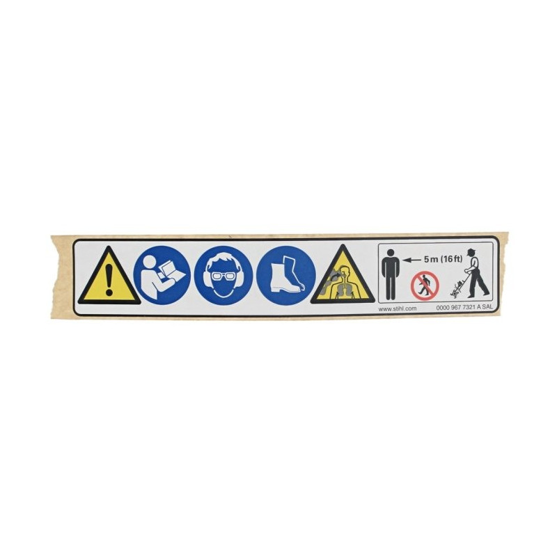 Pictogramme d'avertissement MM d'origine Stihl référence 0000 967 7321