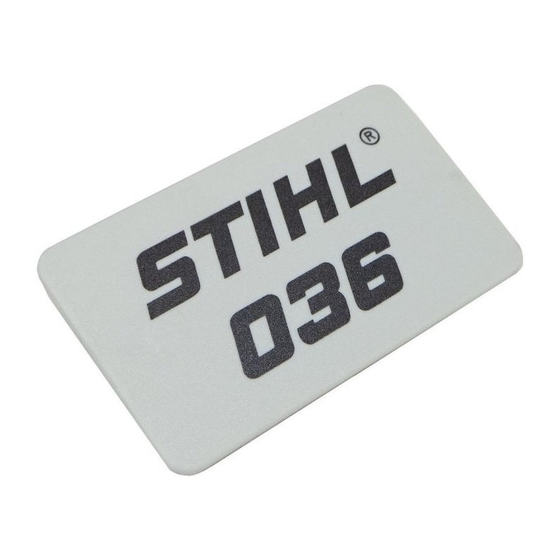 Plaque matr. 036 d'origine Stihl référence 1125 967 1508