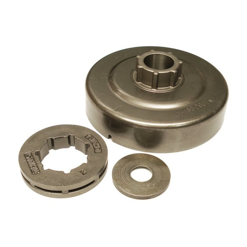 Jeu pignon a anneau 3/8 8 dts d'origine Stihl référence 1128 007 1001