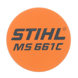 Plaque matricule ms 661 c d'origine Stihl référence 1144 967 1501