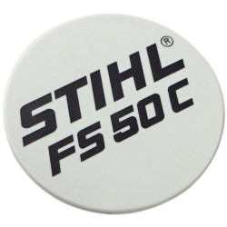Plaque matricule FS 50 C d'origine Stihl référence 4144 967 1508