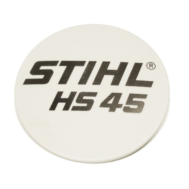Plaque matricule hs 45 d'origine Stihl référence 4228 967 1500