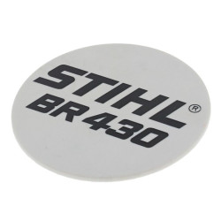 Plaque matricule br 430 d'origine Stihl référence 4244 967 1502