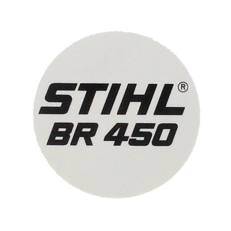 Plaque matricule br 450 d'origine Stihl référence 4244 967 1506