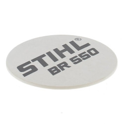 Plaque matricule br 550 d'origine Stihl référence 4282 967 1502