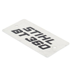 Plaque matricule BT 360 d'origine Stihl référence 4308 967 1500