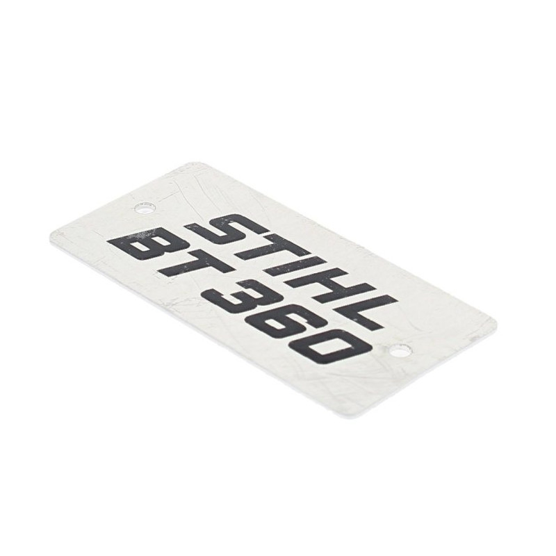 Plaque matricule BT 360 d'origine Stihl référence 4308 967 1500