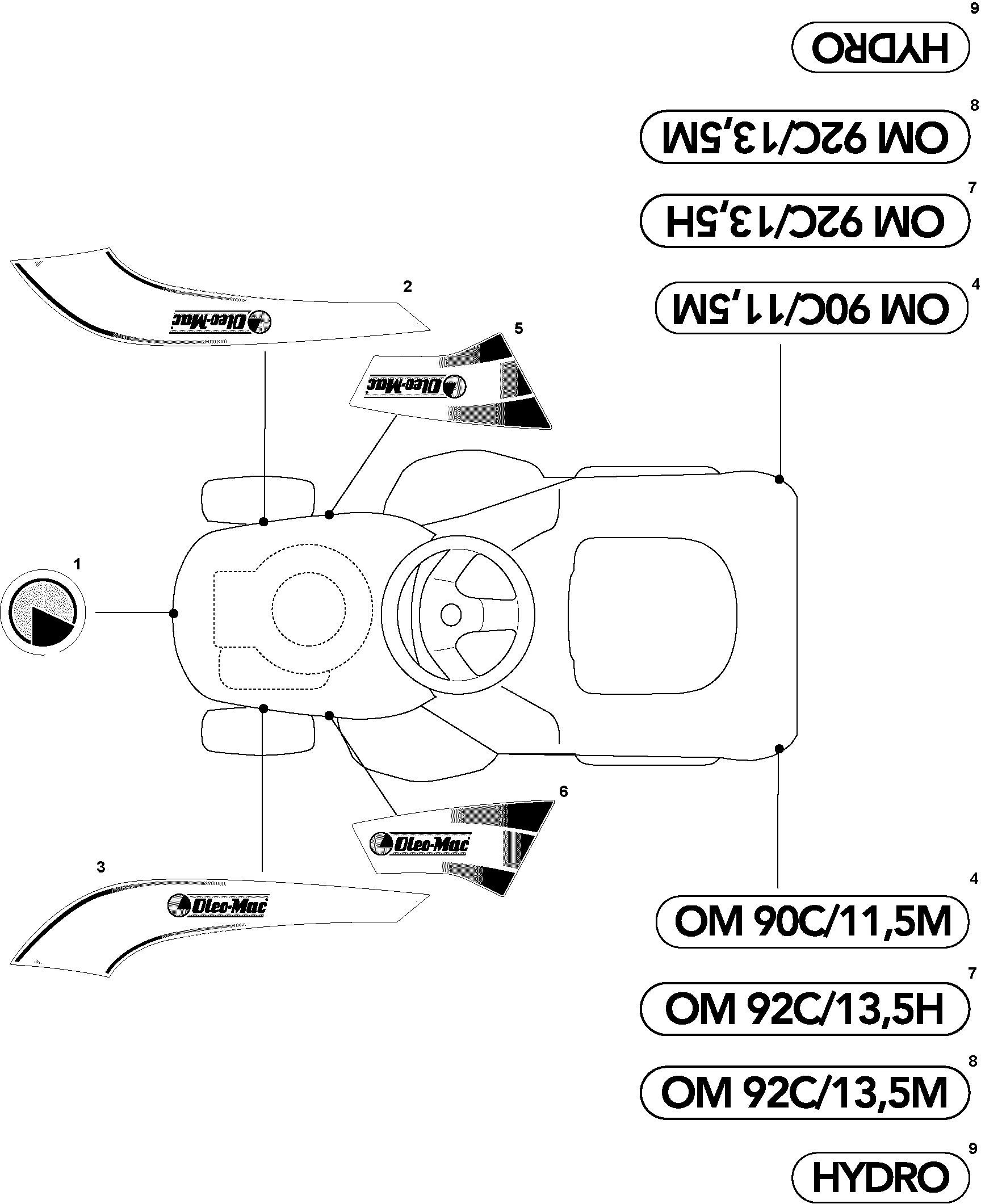 Vue éclatée OM 93C/13,5H Cat.2010