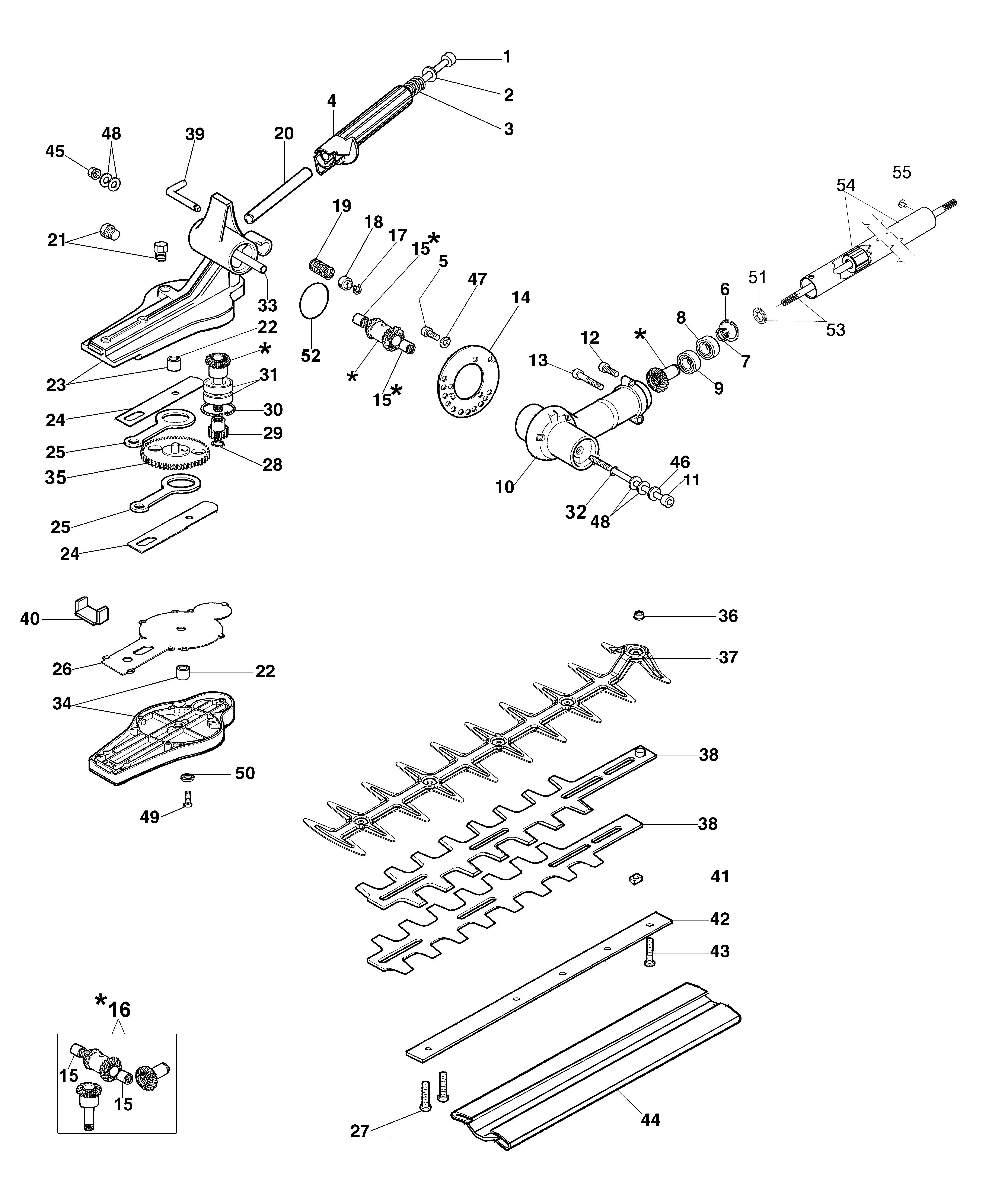 Vue éclatée Application (Taille-haies) BC 241 D (Ø 24/26 mm)