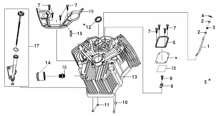 Vue éclatée OM 107 L/24 KH (K2400AVD V-Twin - EURO5) Cat. 2020