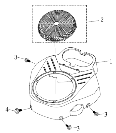 Vue éclatée OM 107 L/24 KH (K2400AVD V-Twin - EURO5) Cat. 2020