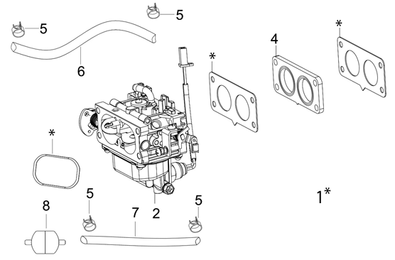 Vue éclatée OM 107 L/24 KH (K2400AVD V-Twin - EURO5) Cat. 2020