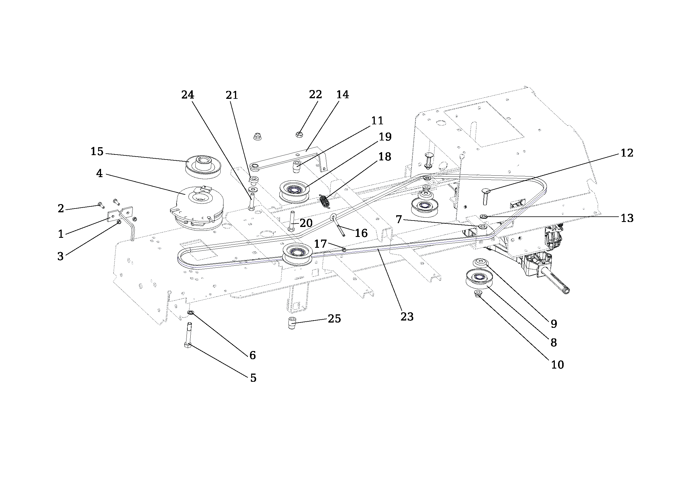 Vue éclatée OM 107 L/24 KH (K2400AVD V-Twin - EURO5) Cat. 2020