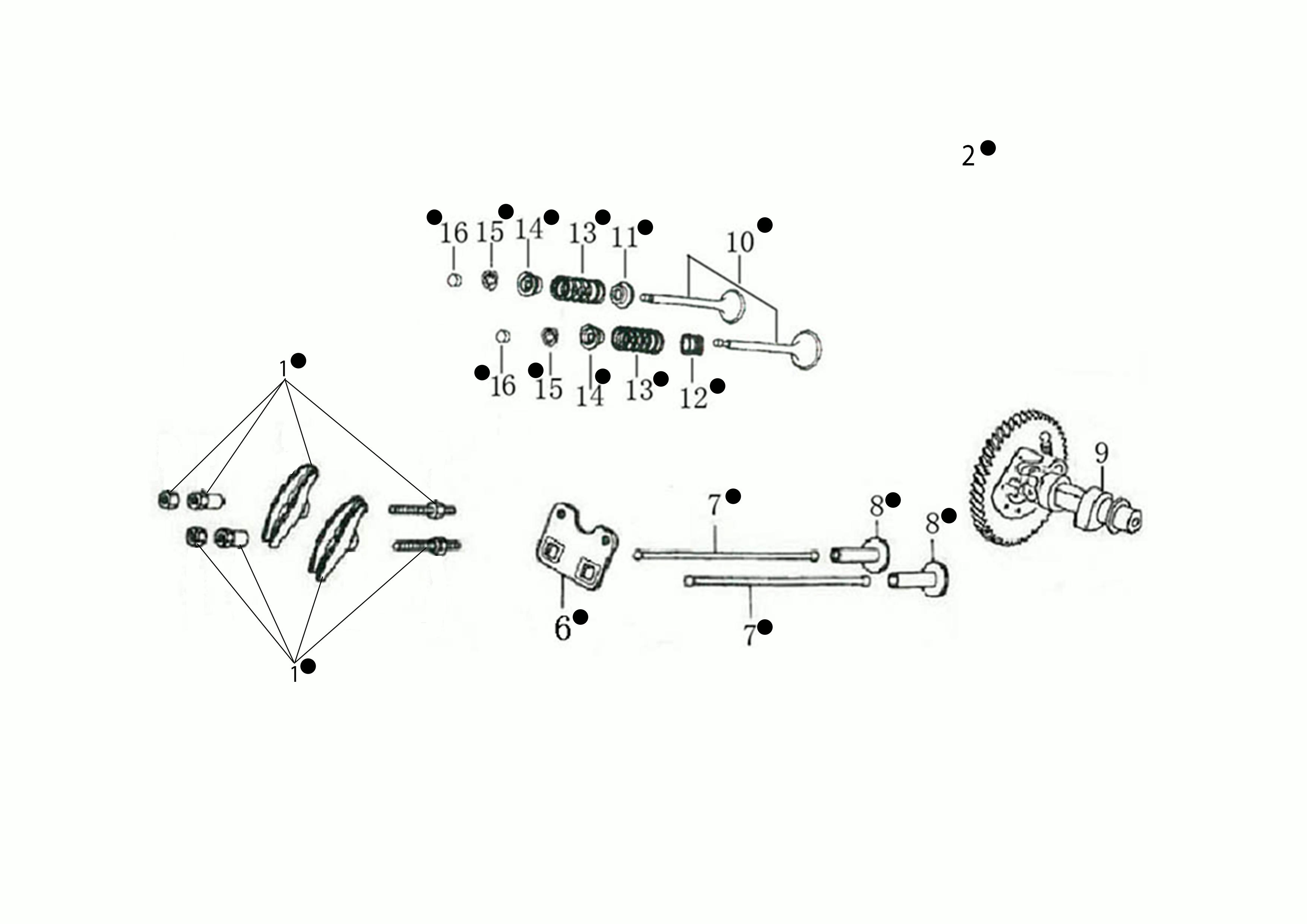 Vue éclatée Moteur à double arbre K1100H