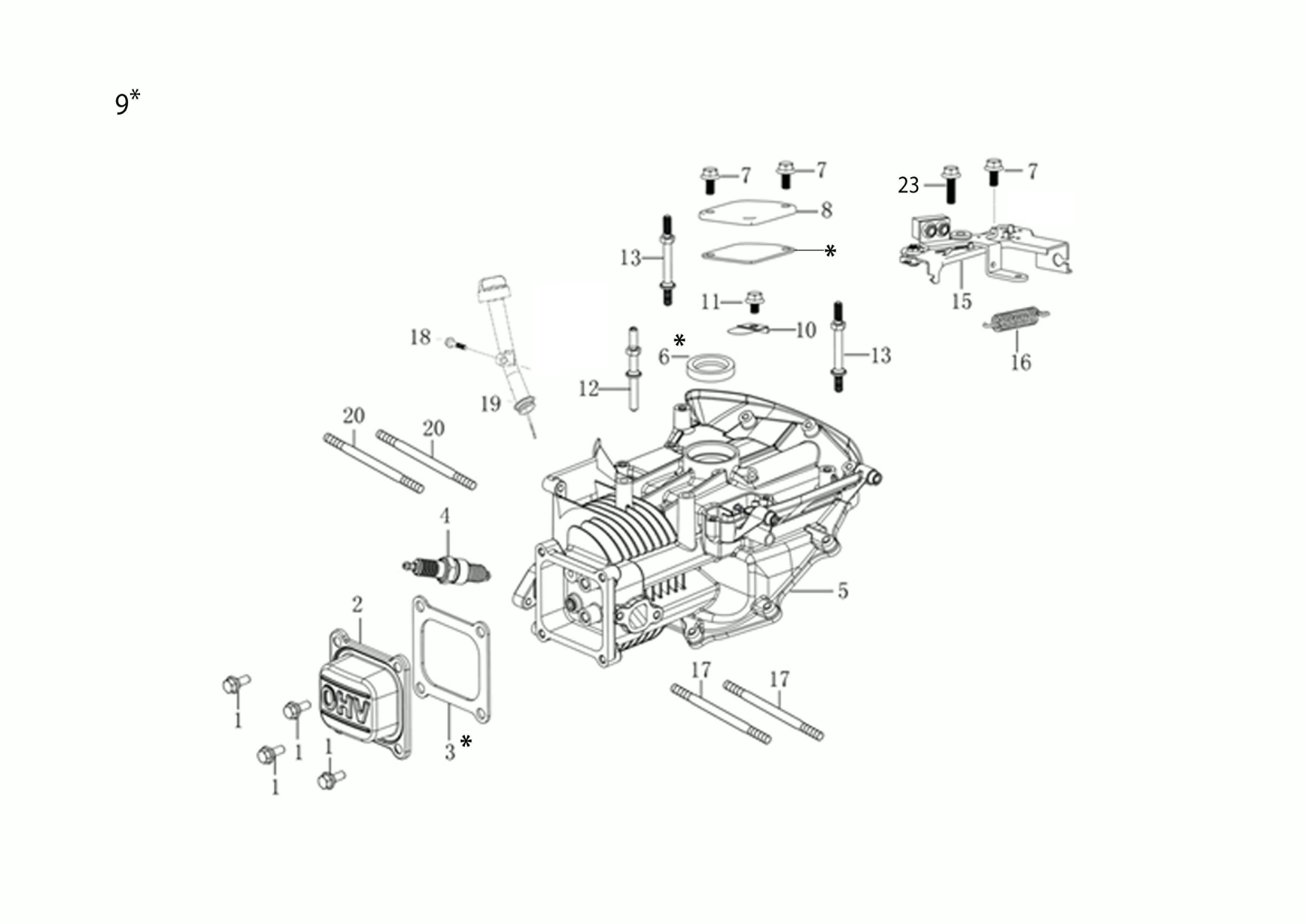 Vue éclatée Moteur K655LI  (EURO5)