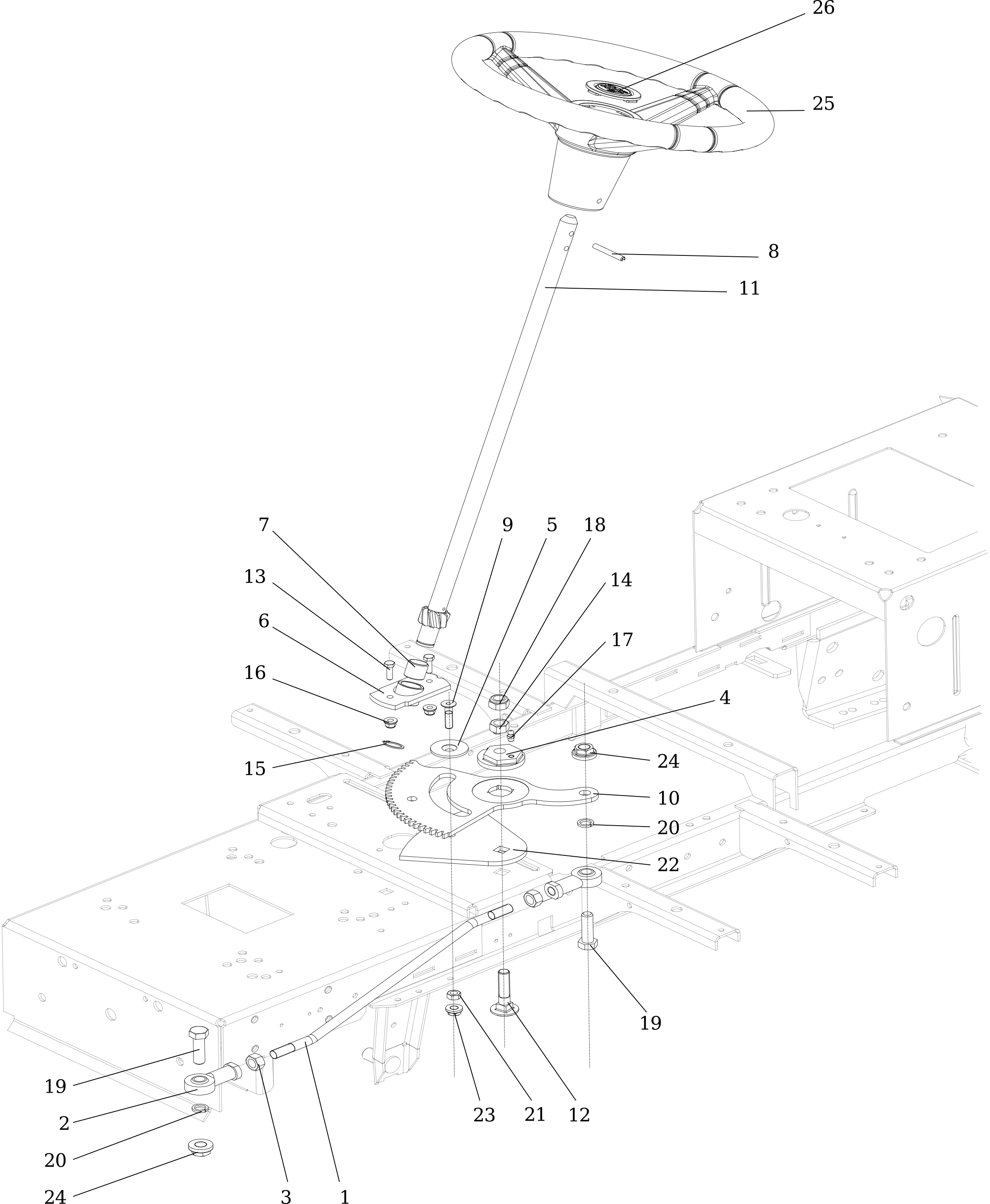 Vue éclatée OM 106/24 KH 4X2 HD (K2400AVD V-Twin - EURO5) Cat. 2026