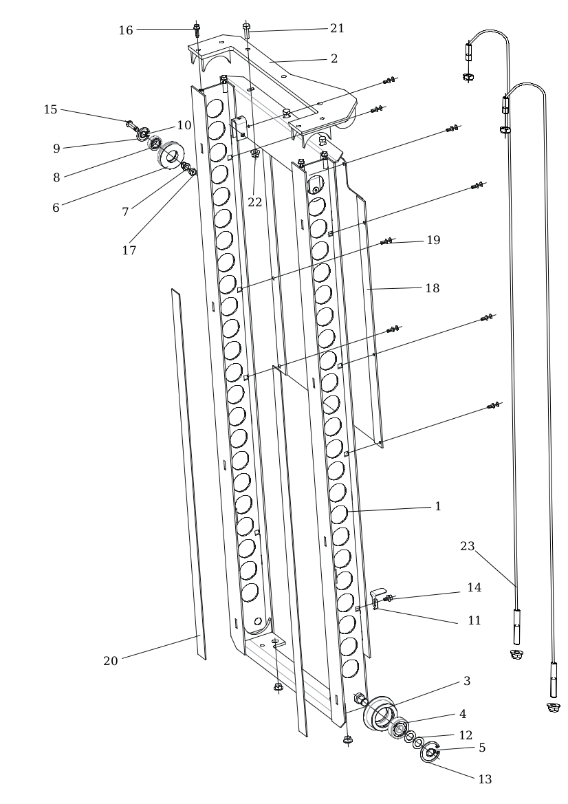 Vue éclatée OM 106/24 KH 4X2 HD (K2400AVD V-Twin - EURO5) Cat. 2026