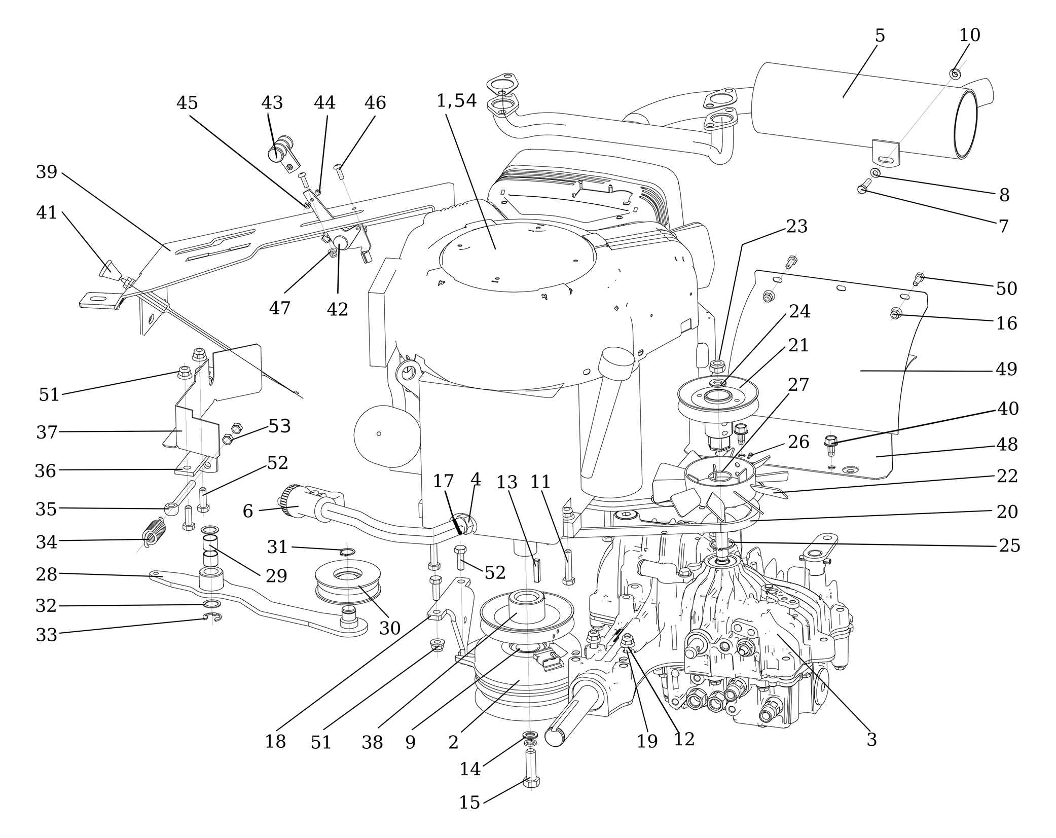 Vue éclatée APACHE 92 EVO 4x4 (K2400AVD V-Twin - EURO5) Cat. 2024