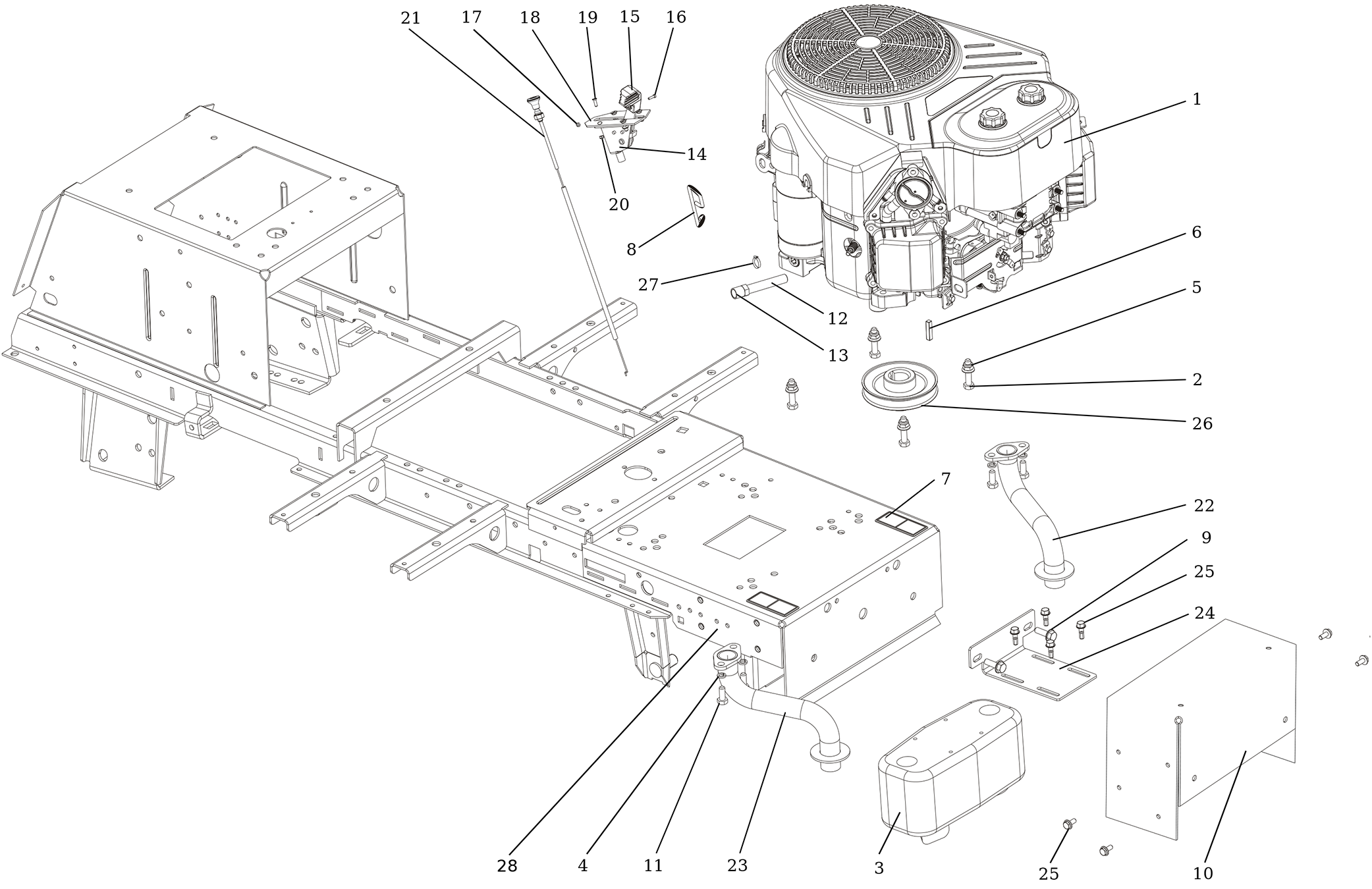 Vue éclatée OM 106/24 KH 4X2 HD (K2400AVD V-Twin - EURO5) Cat. 2026
