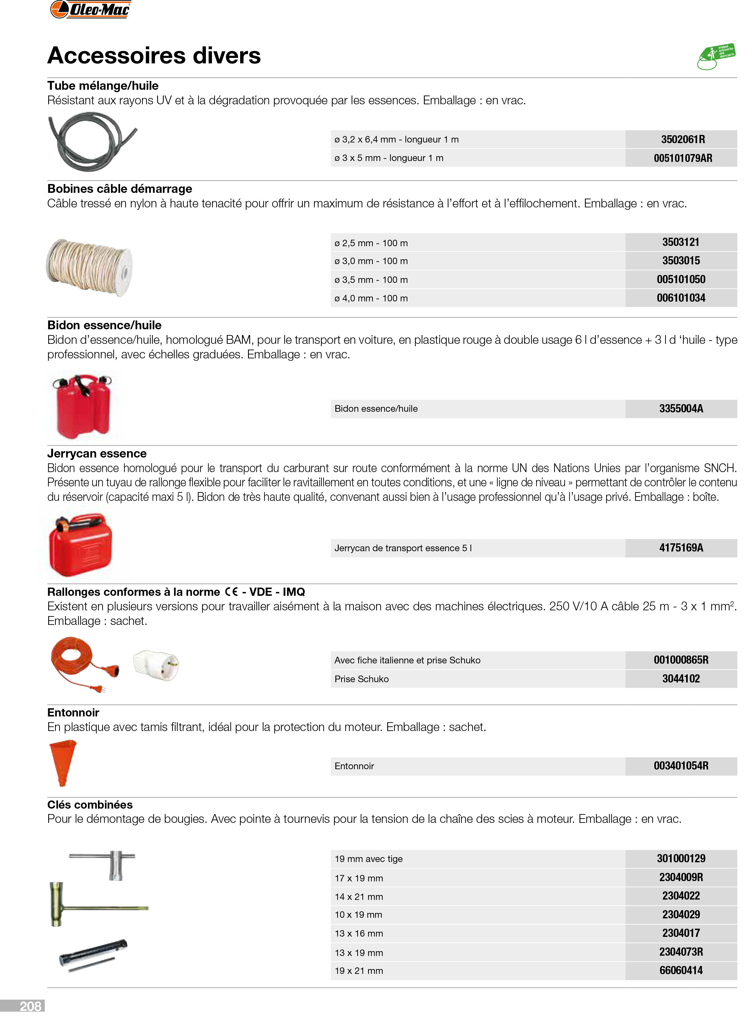Vue éclatée Lubrifiants - Accessoires divers
