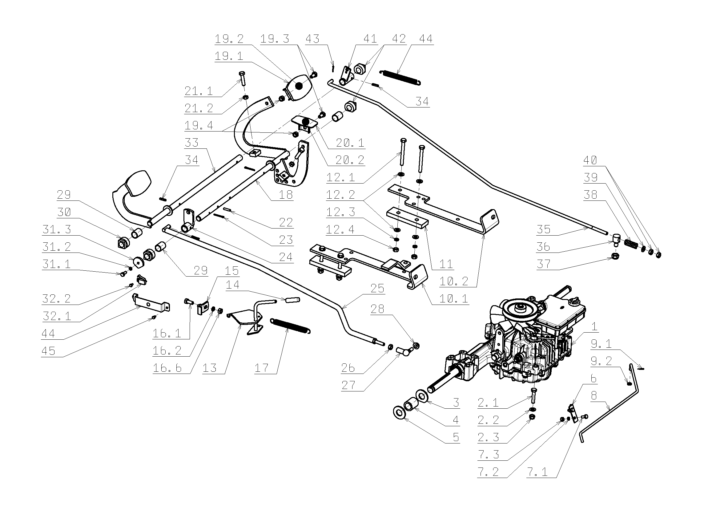 Vue éclatée OM 105J/16H Cat.2009