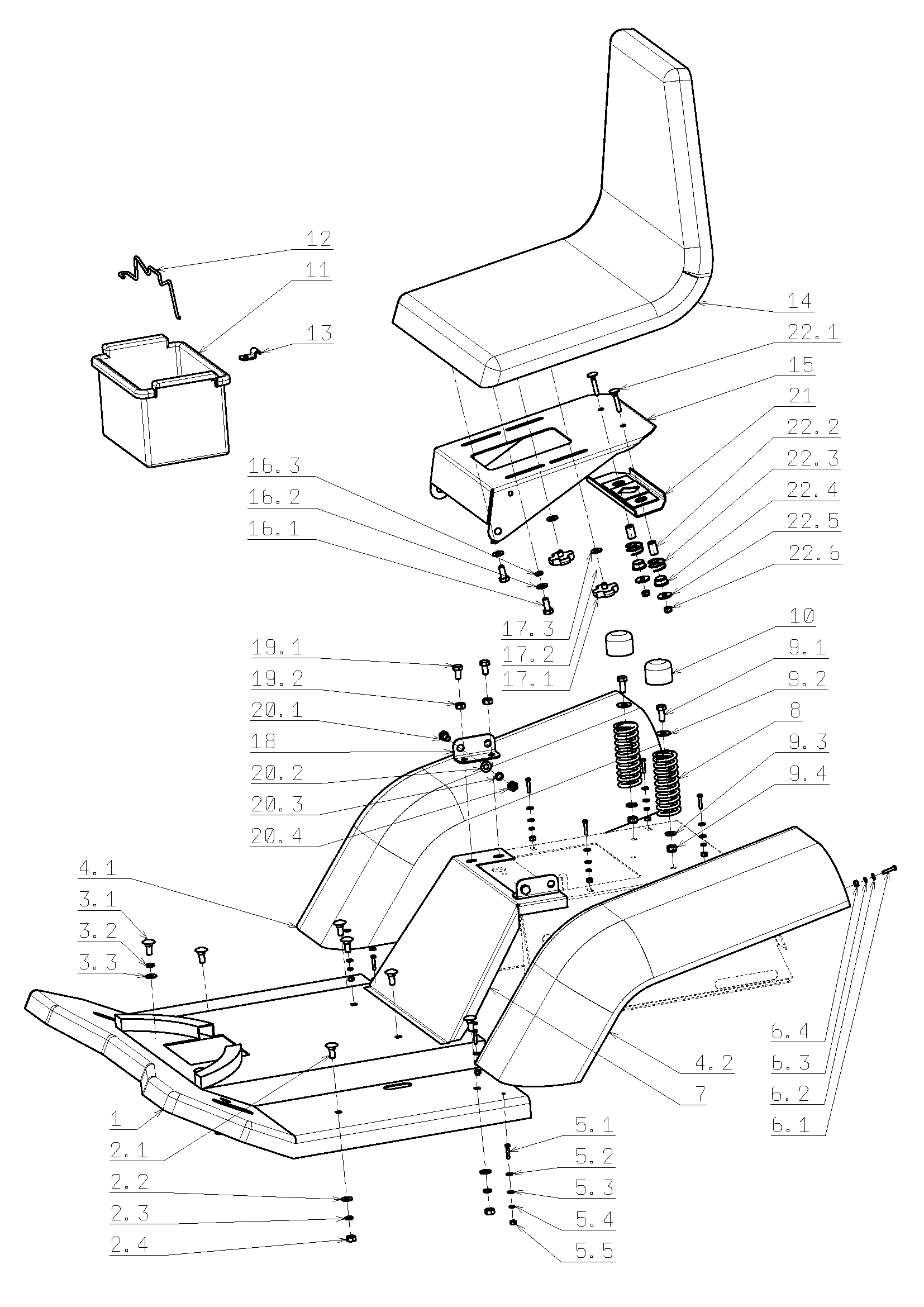 Vue éclatée OM 105J/22 Intek Cat.2009
