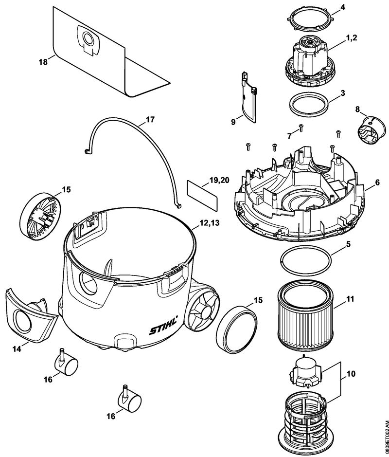 Moteur électrique, Filtre, Réservoir
