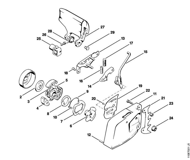 Frein de chaîne avec embrayage séparateur