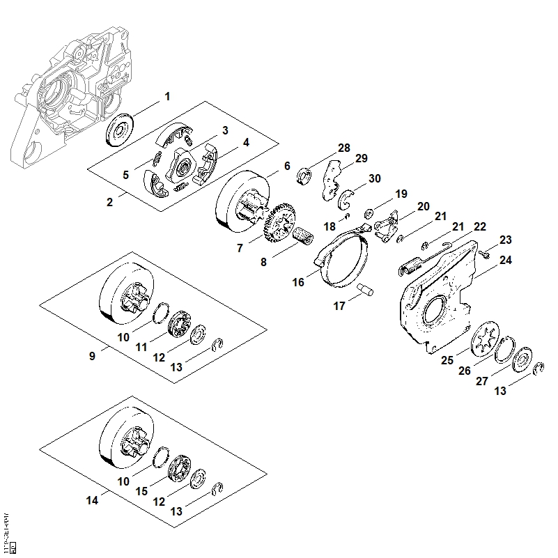 E - Embrayage, Frein de chaîne