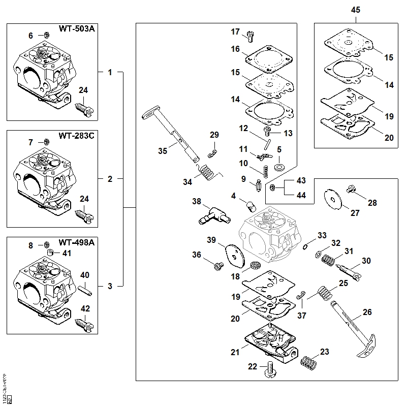 P - Carburateur WT-283, WT-498, WT-503, WT-313 USA