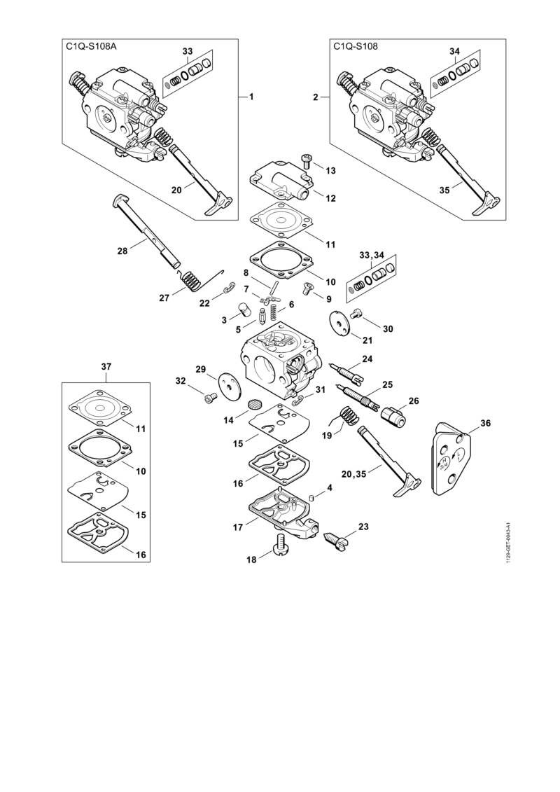 Carburateur C1Q-S108, C1Q-S108 Japon