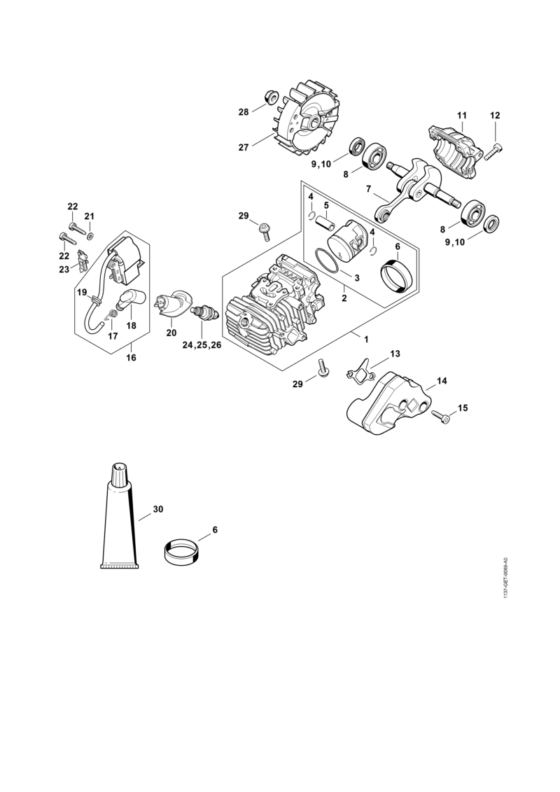 Cylindre avec piston, Dispositif d'allumage