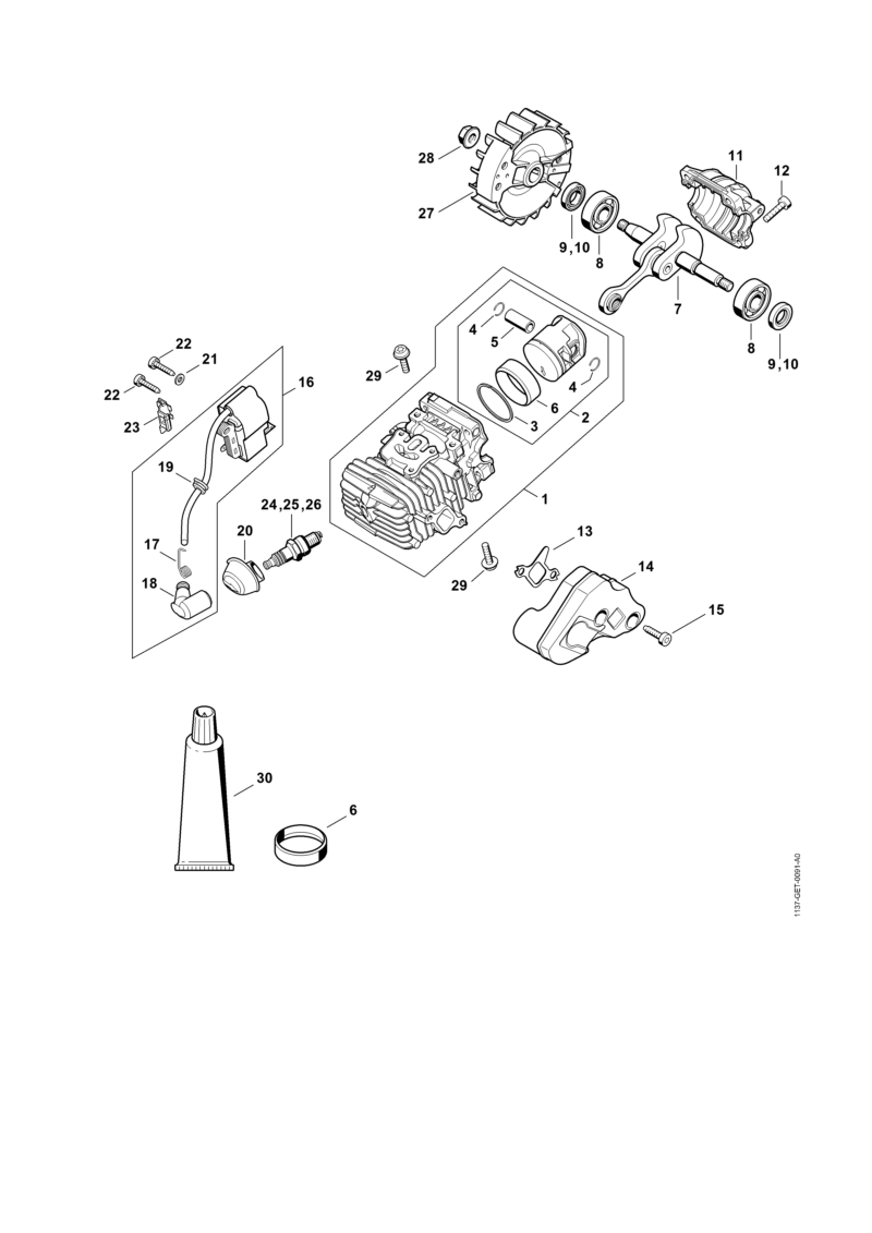 Cylindre avec piston, Dispositif d'allumage