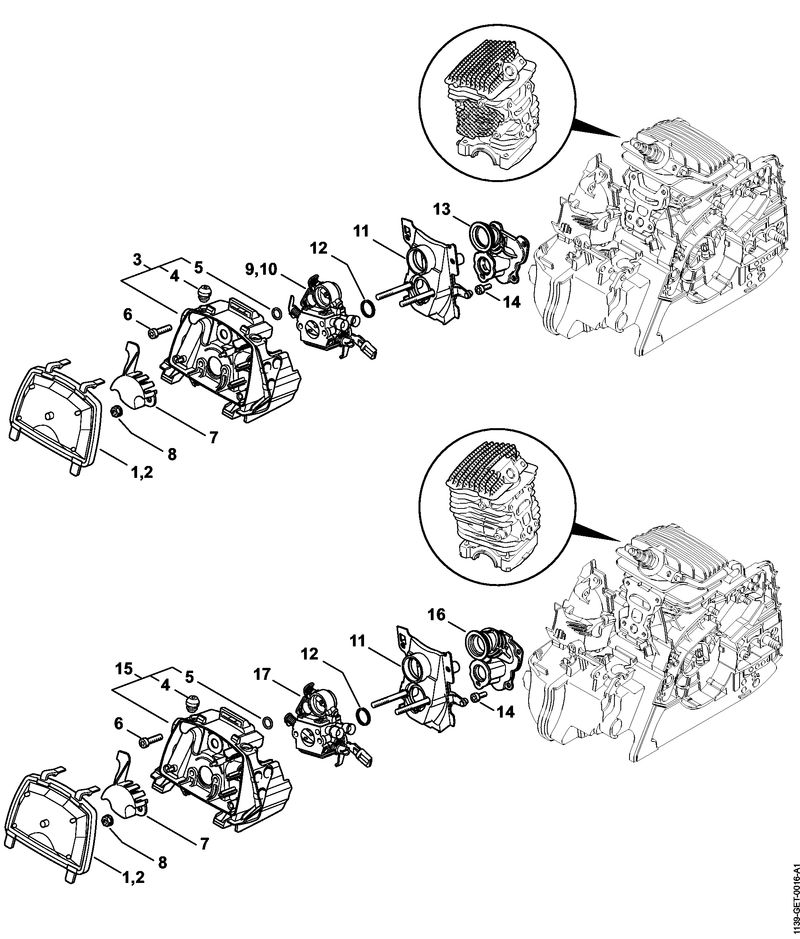 Filtre à air, Coude MS 181