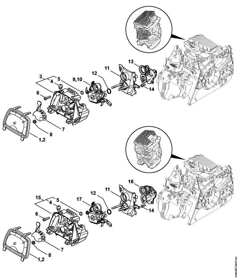 Filtre à air, Coude MS 181 C