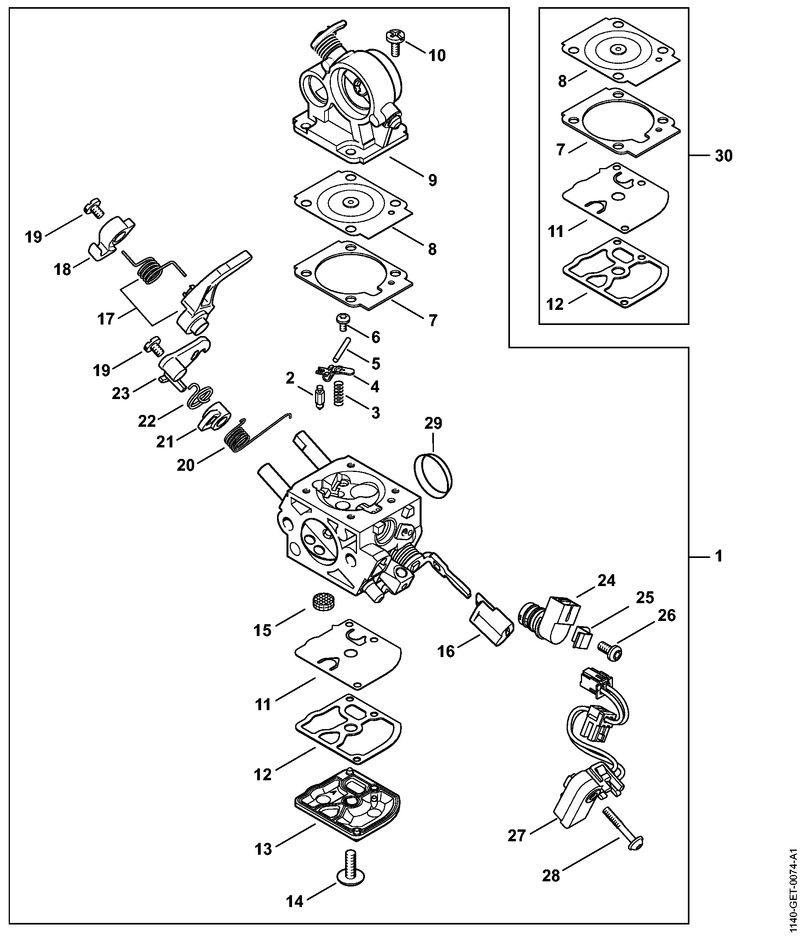 E - Pièces de carburateur 1140/13