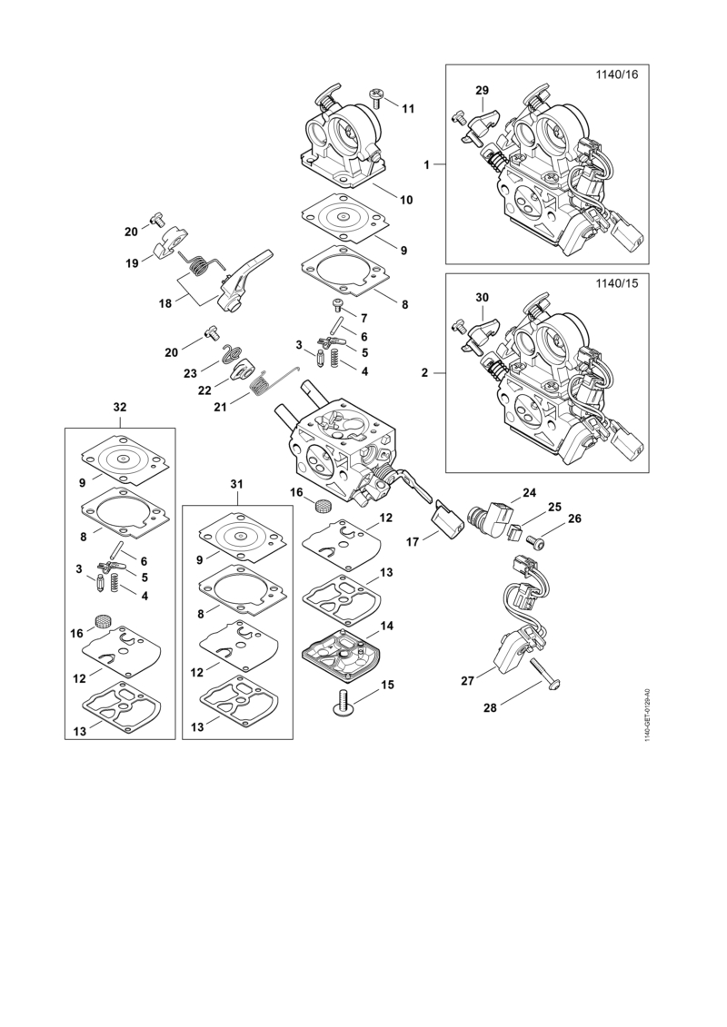Carburateur 1140/16, 1140/15