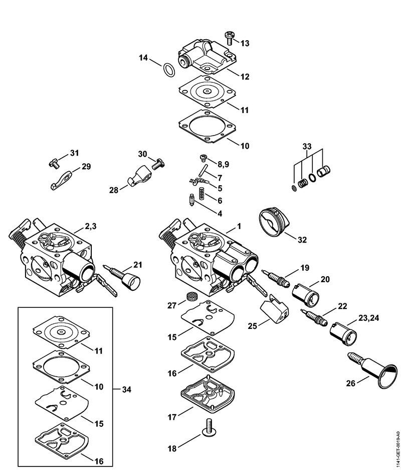 Carburateur 1141/46, C1Q-S211, C1Q-S178