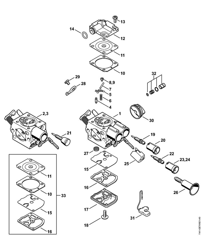 Carburateur C1Q-S254, C1Q-S213, C1Q-S180