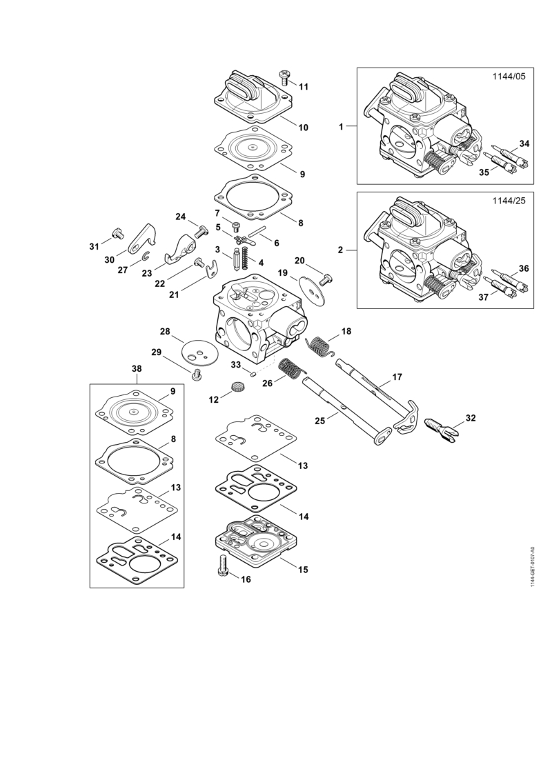 Carburateur 1144/05, 1144/25