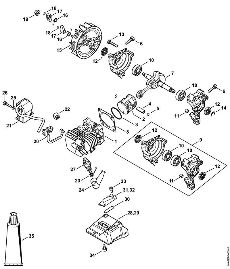 Cylindre avec piston, Dispositif d'allumage