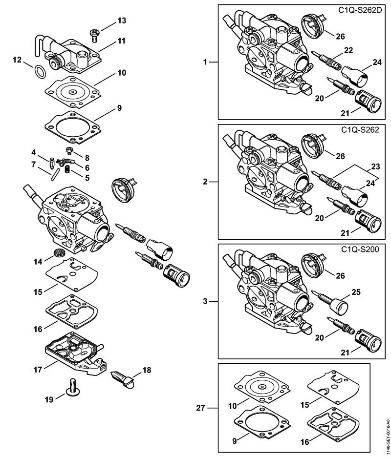 Carburateur C1Q-S262, C1Q-S200