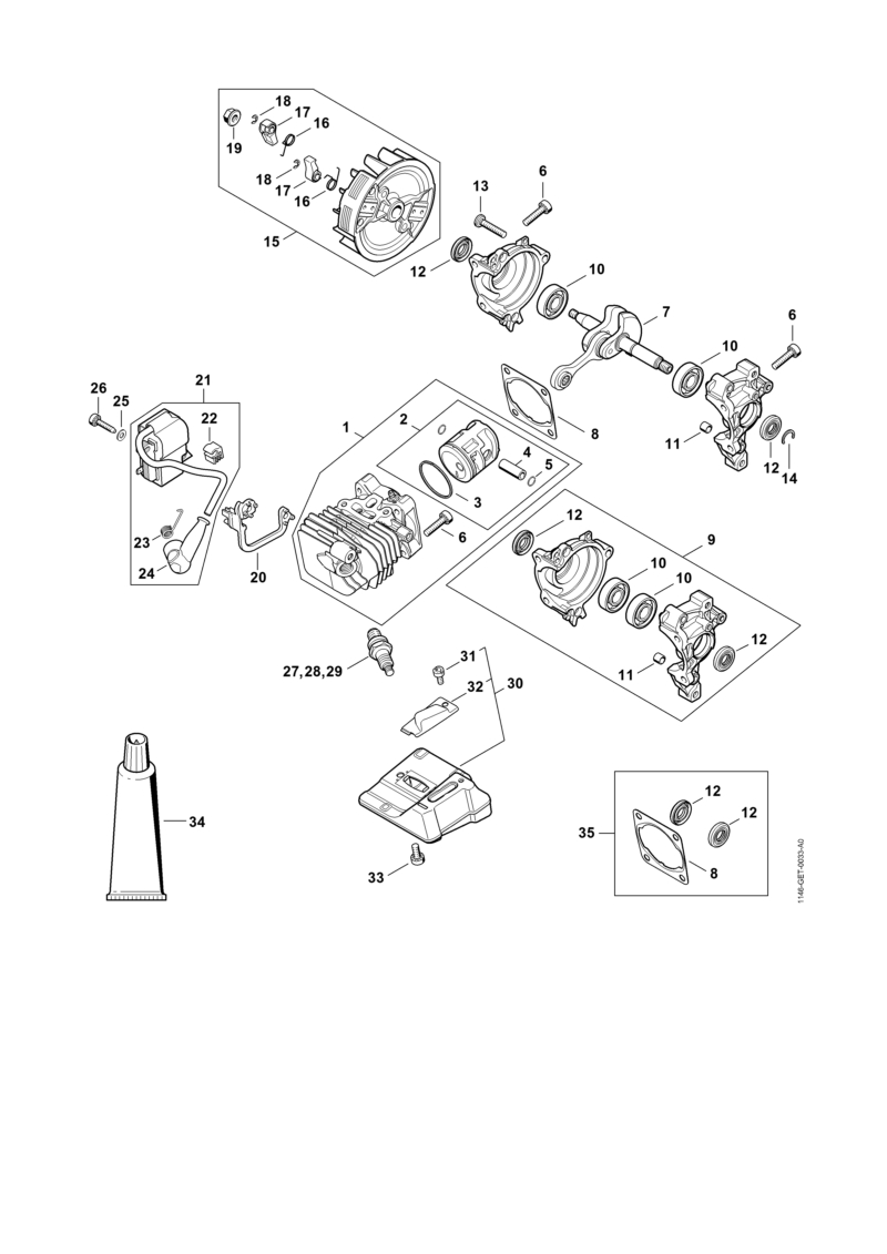 Cylindre avec piston, Dispositif d'allumage